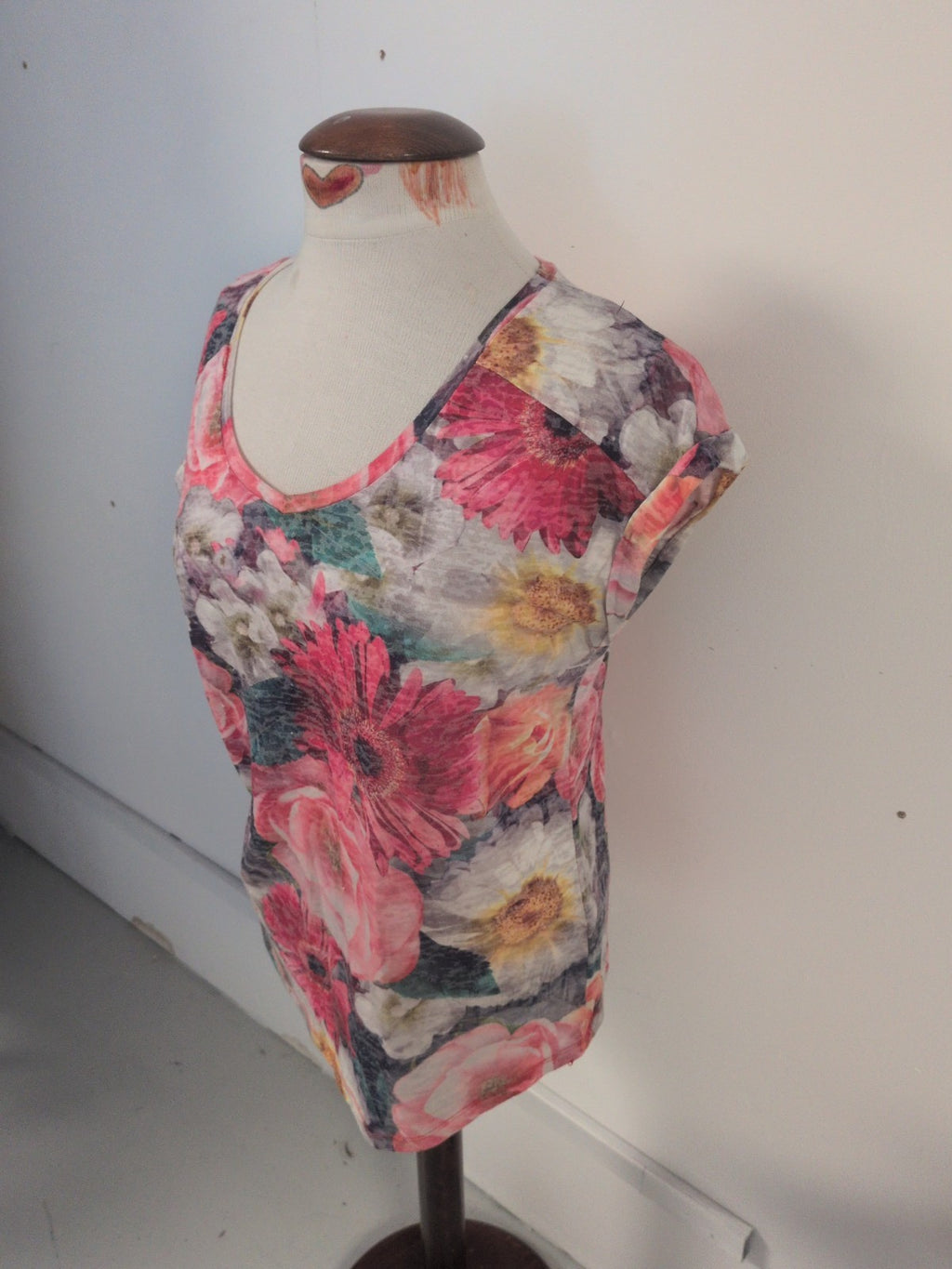 Tu 12 Multicoloured Lightweight Floral Blouse Short Sleeve