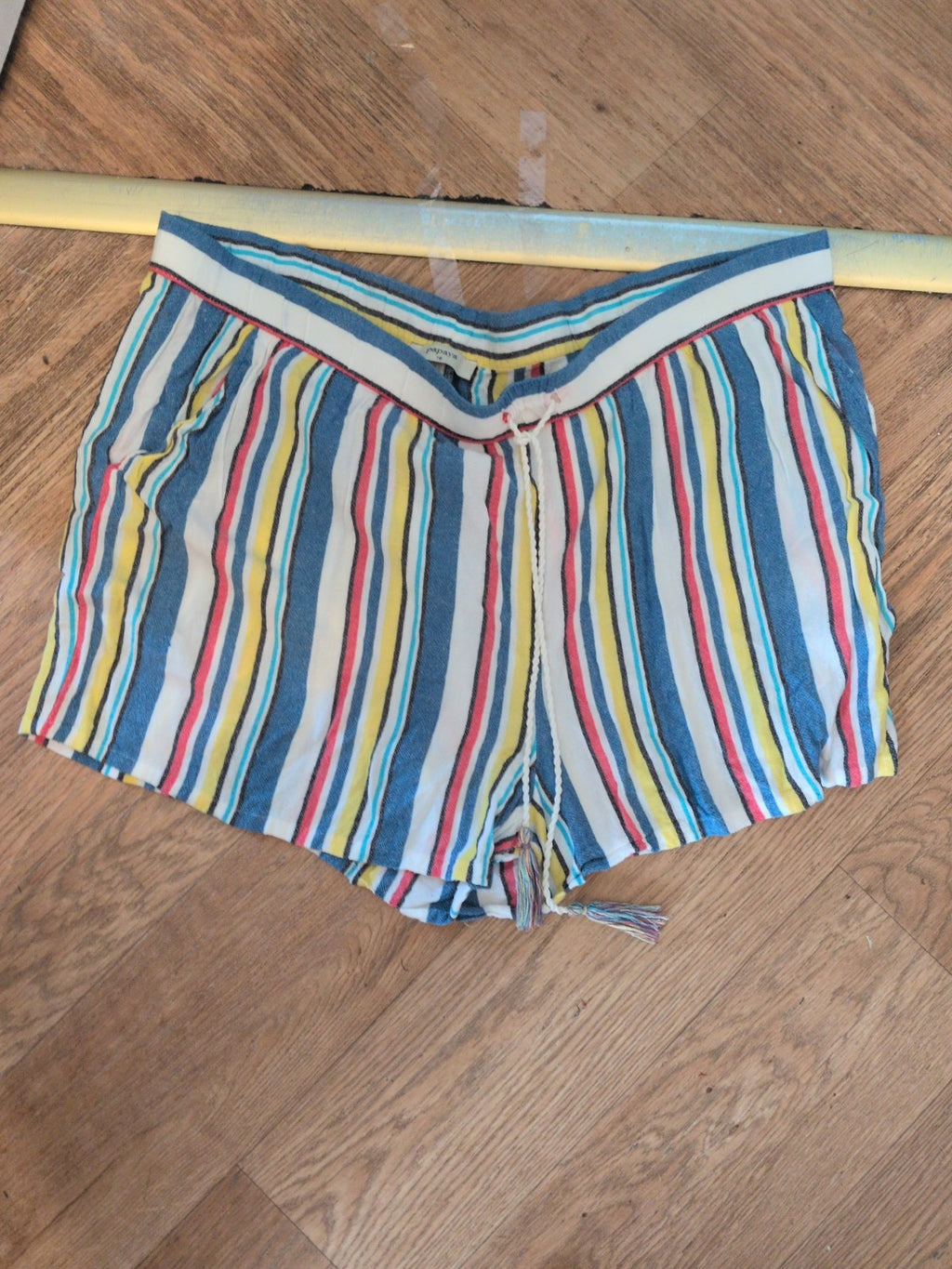 Papaya 18 Multi Stripe Shorts With Drawstring