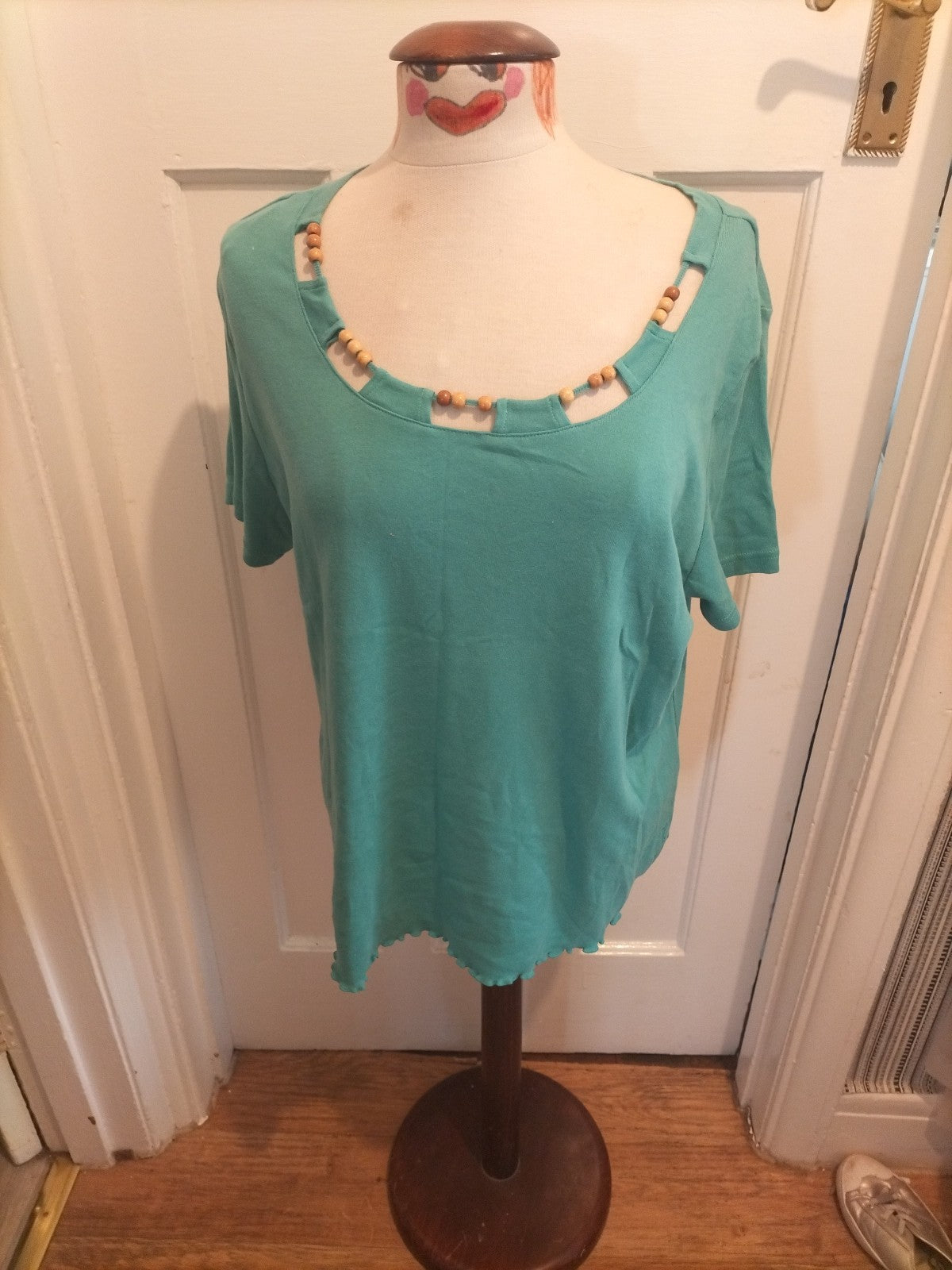 Ladies David Emanuel Size 22 Teal Short Sleeved Tshirt