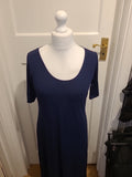 Ladies M&Co Size 14 Navy Long Length Short Sleeved Dress