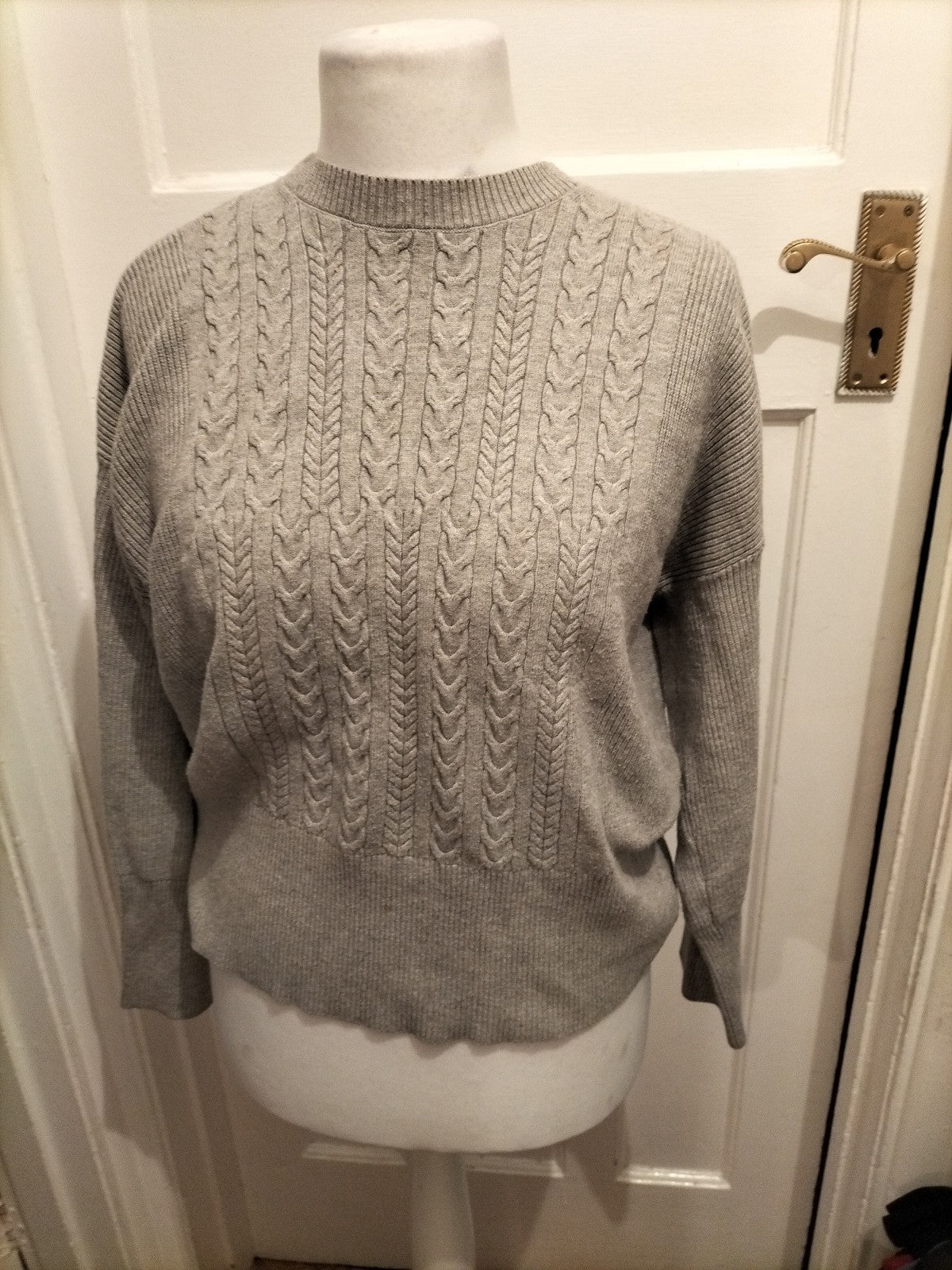 Marks And Spencer Medium Grey Patterned Jumper Mark On Front