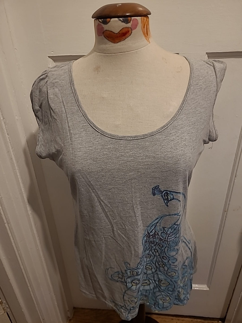 Ladies Peter Storm Size 16 Grey Print Short Sleeved Tshirt