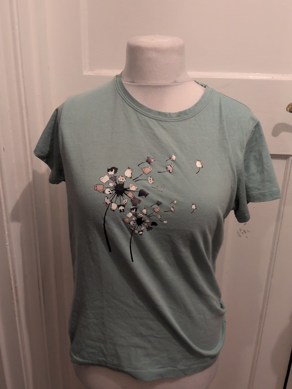 Shein Large Pale Green Floral Short Sleeve Pyjama Top
