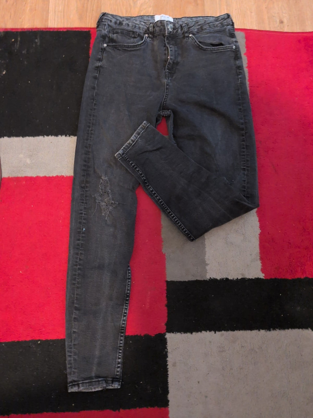 Ladies Miss Selfridge Size 14 Grey Denim Jeans