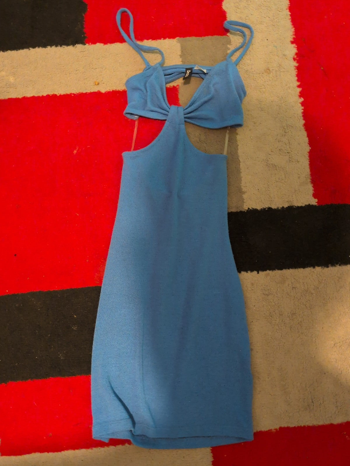 Ladies Divided Size 2xs Blue Open Detail Short Dress