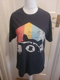 Mens Port & Company Size Large Rainbow Print Bear Tshirt