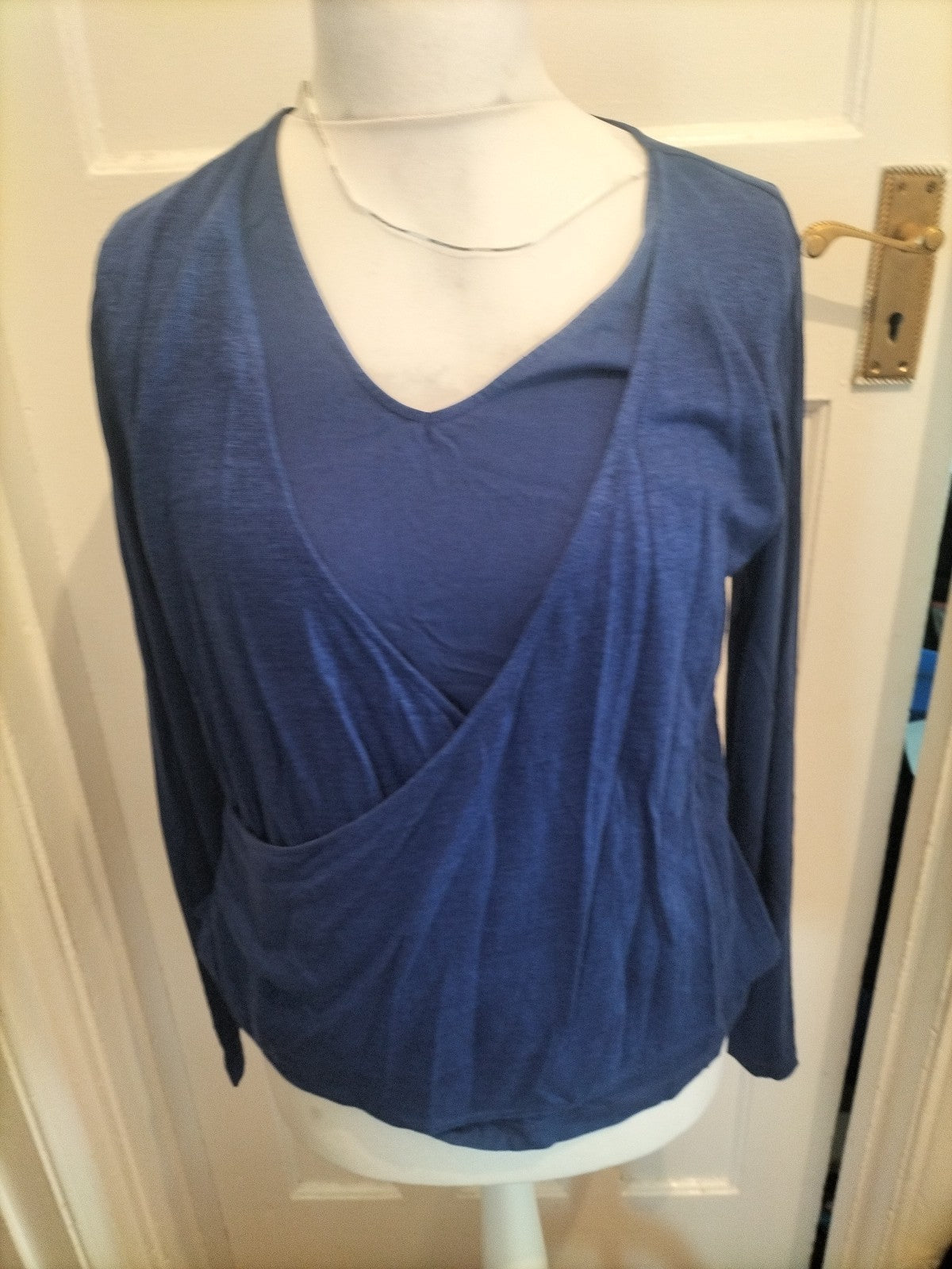 Ladies Miss Captain Trend Size T2 Deep Blue Long Sleeved Blouse