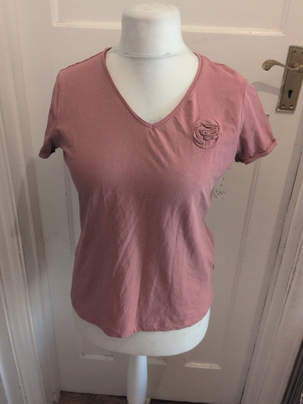 Ladies Beloved Size XL Pink Short Sleeve Pyjama Top