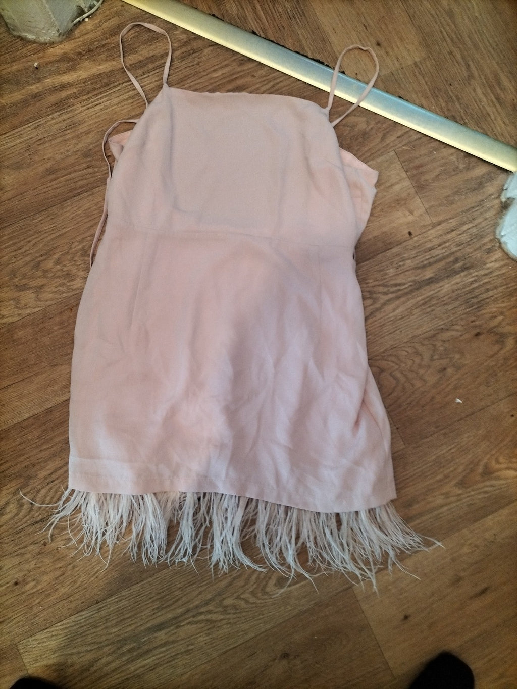Topshop 14 Pink Sleeveless Fluffy Hem Short Dress