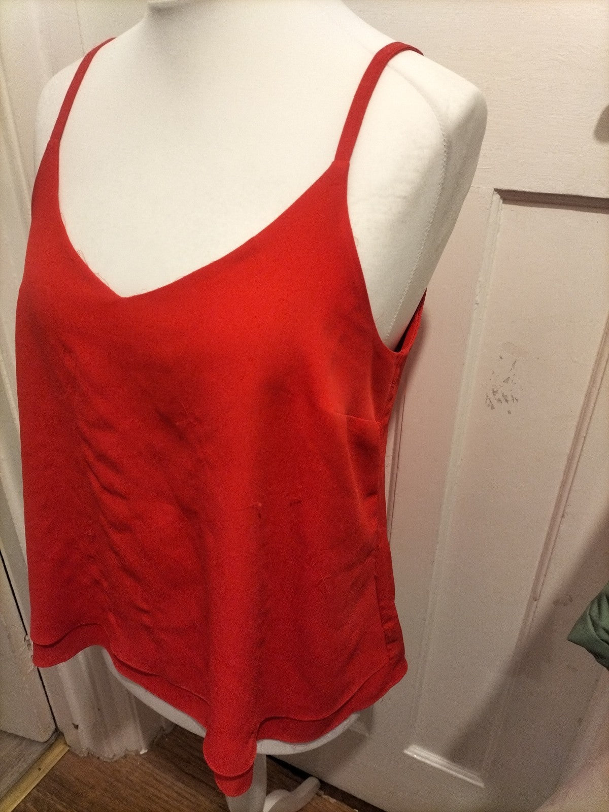 Ladies George Size 12 Coral Sleeveless Top(Fraying)