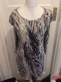 Next 16 Grey White Black Long Sleeved Blouse