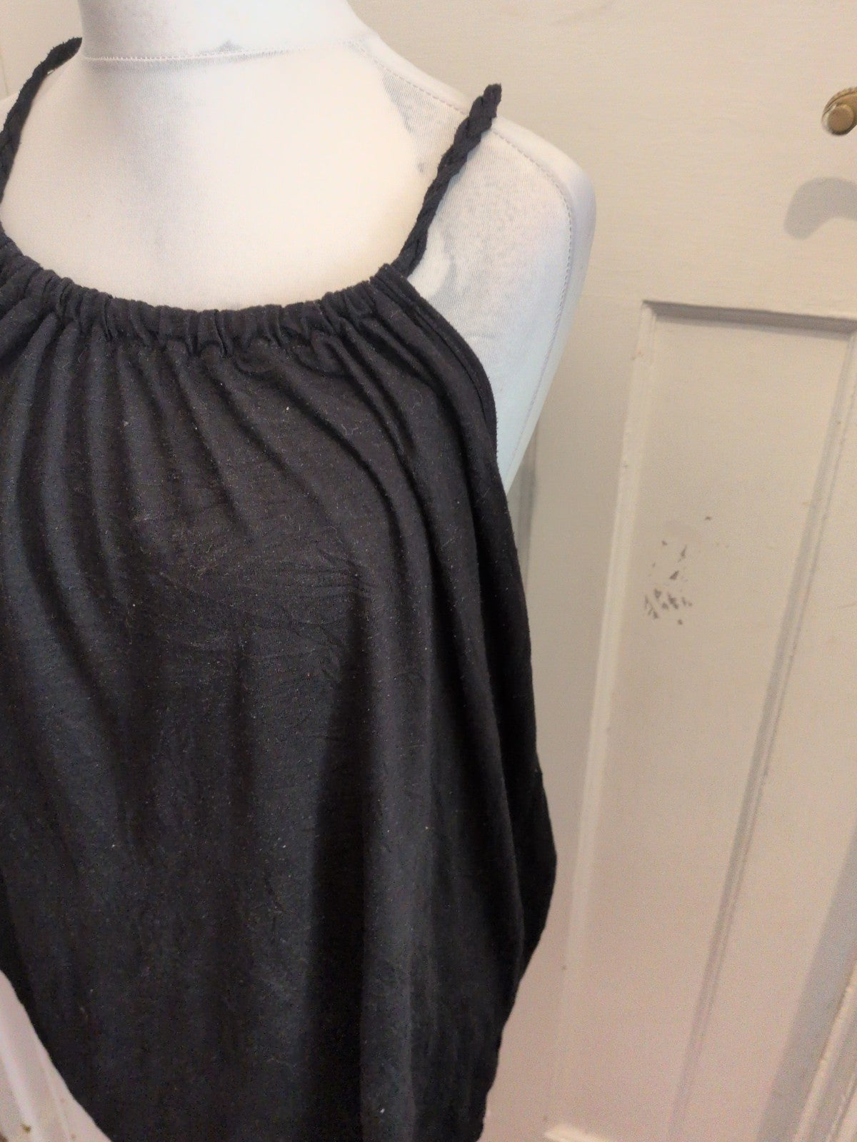 George Large Black Sleeveless Flow T-shirt