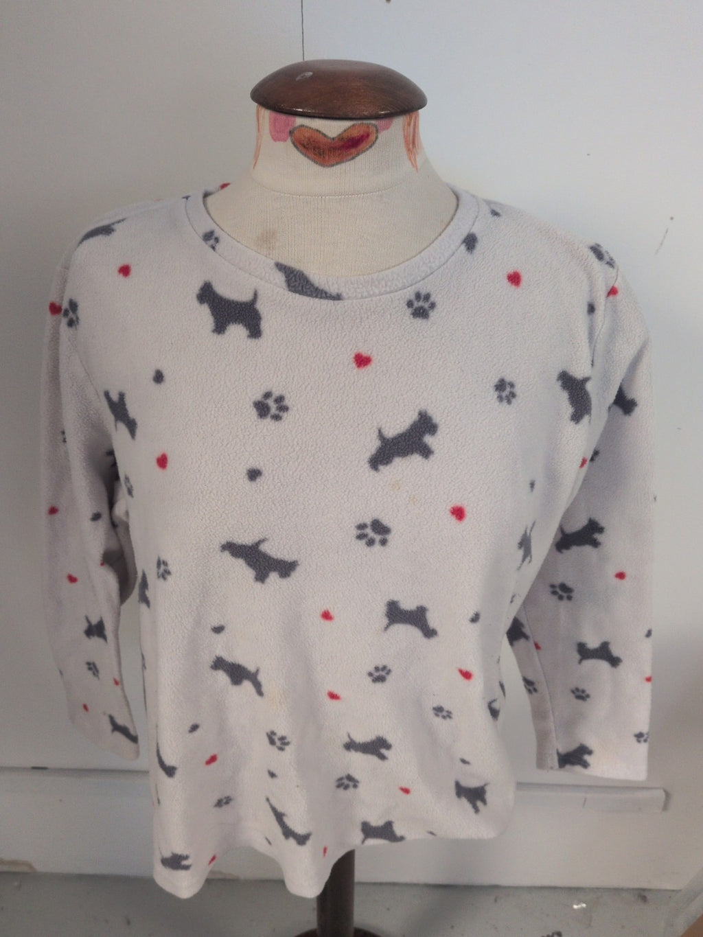 Beloved XL Dog Pattern Long Sleeve Pyjama Top(Small Mark On Front)