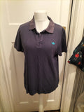 Mens Adidas Size L Navy Short Sleeved Polo