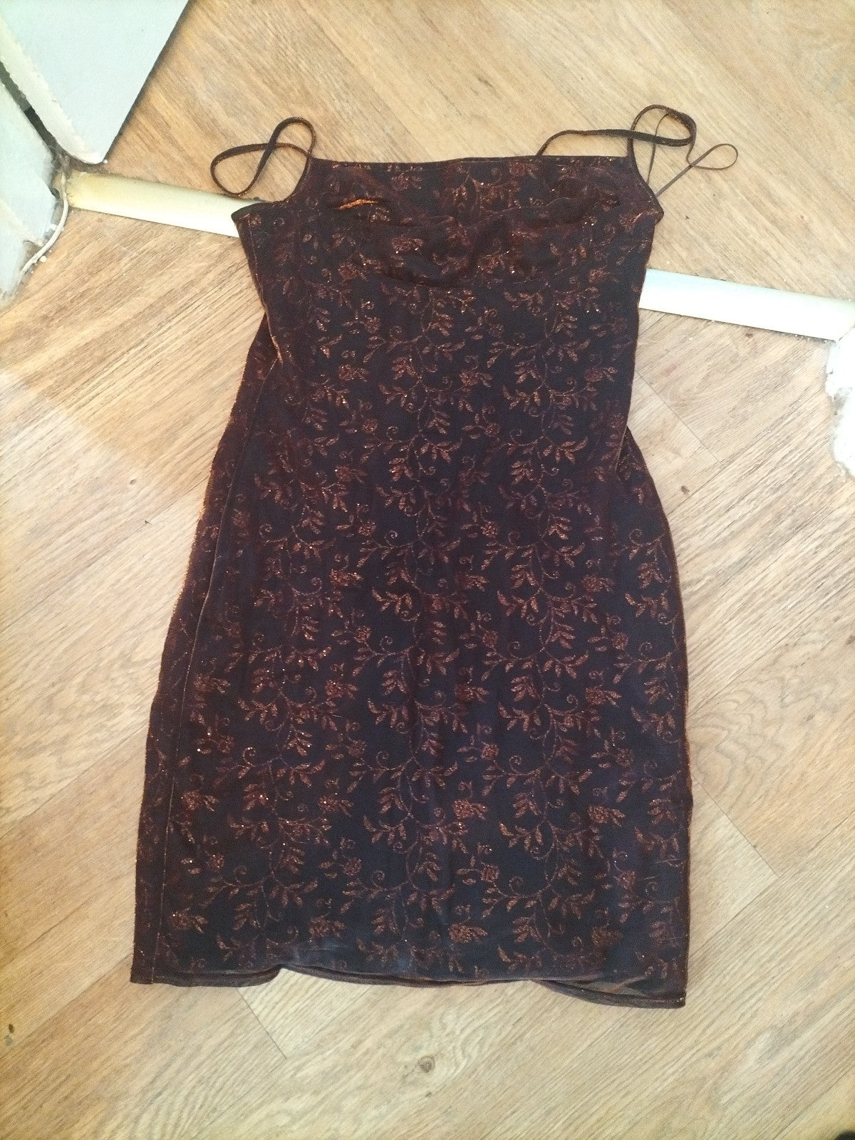 River Island 12 Bronze Shimmer Sleeveless Dress