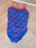 12-14 Blue And Red Padded Swimming Costume