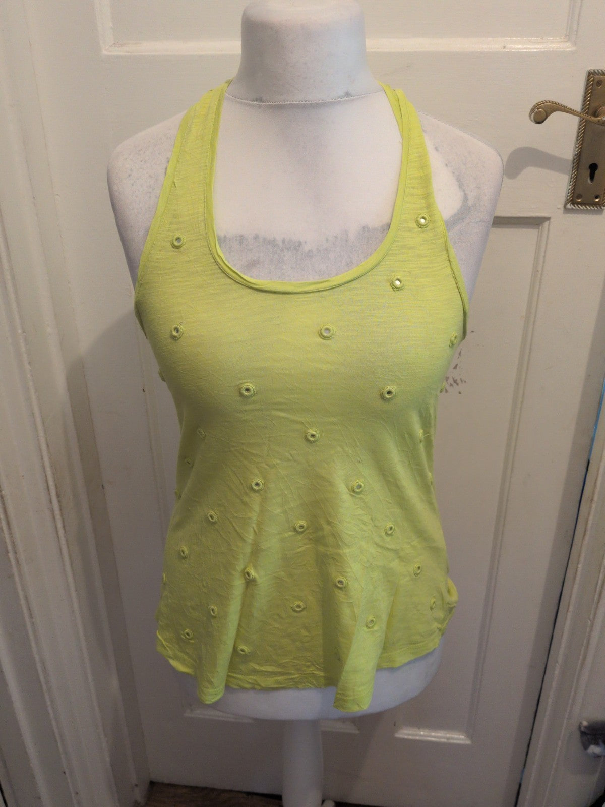 Jane Norman 10 Lime Green Sleeveless T-shirt