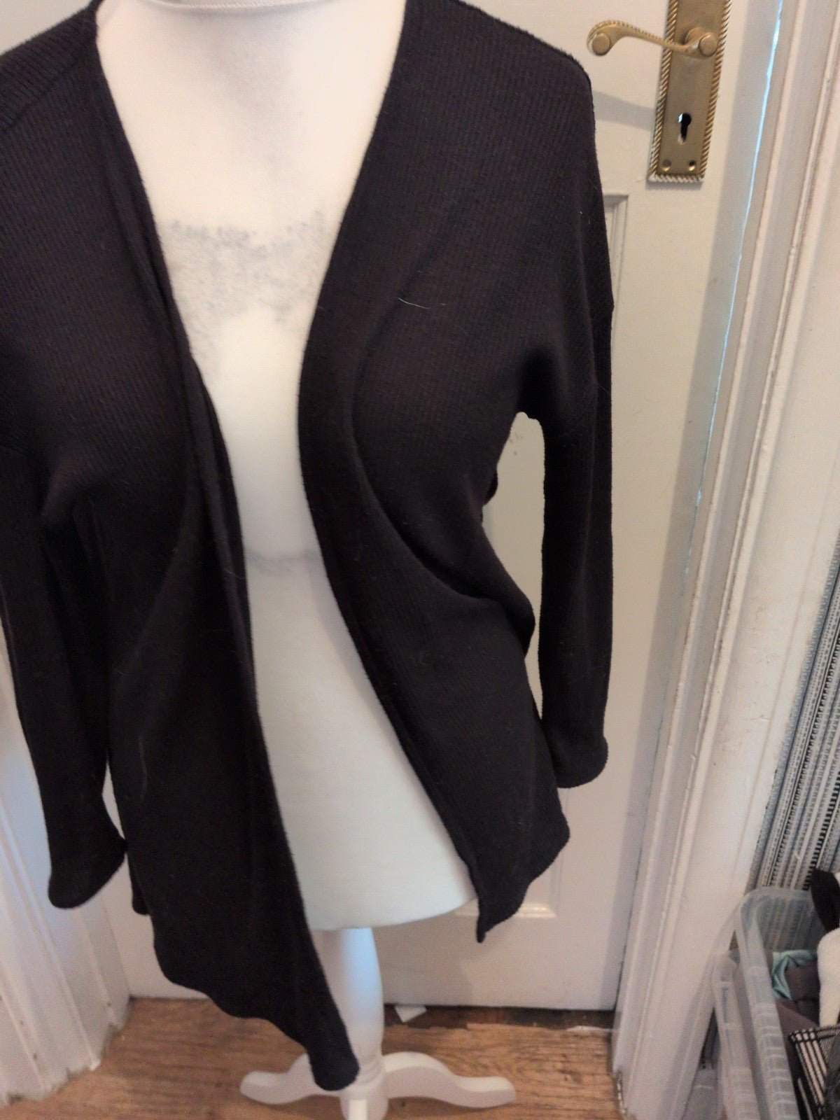 Divided Large Black Long Sleeve Open Blouse/Cardigan