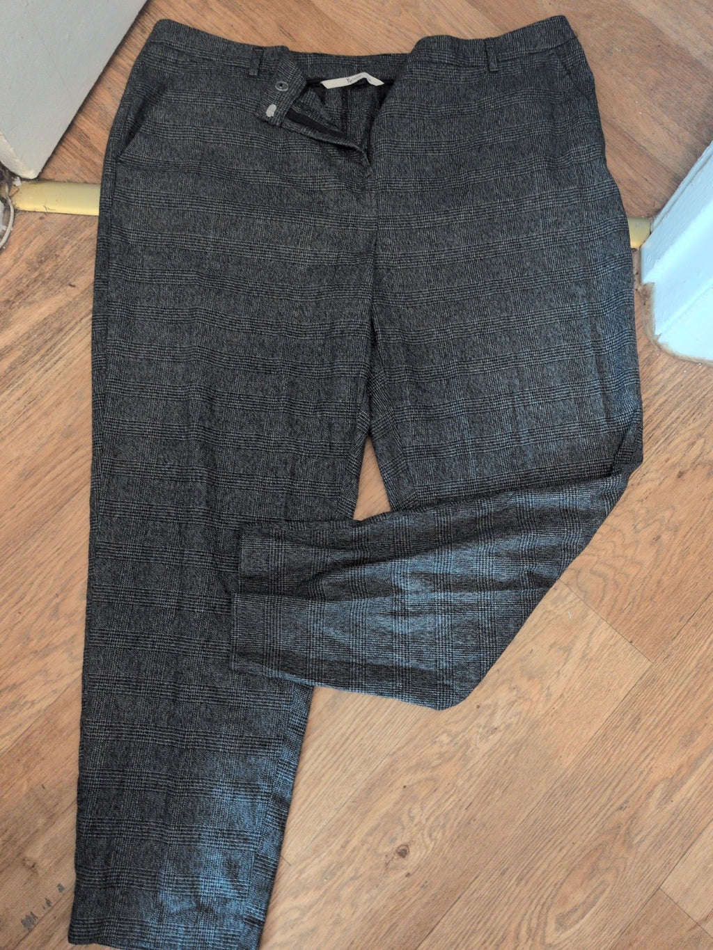 Tu Woman 20 Dark Grey Check Smart Trousers