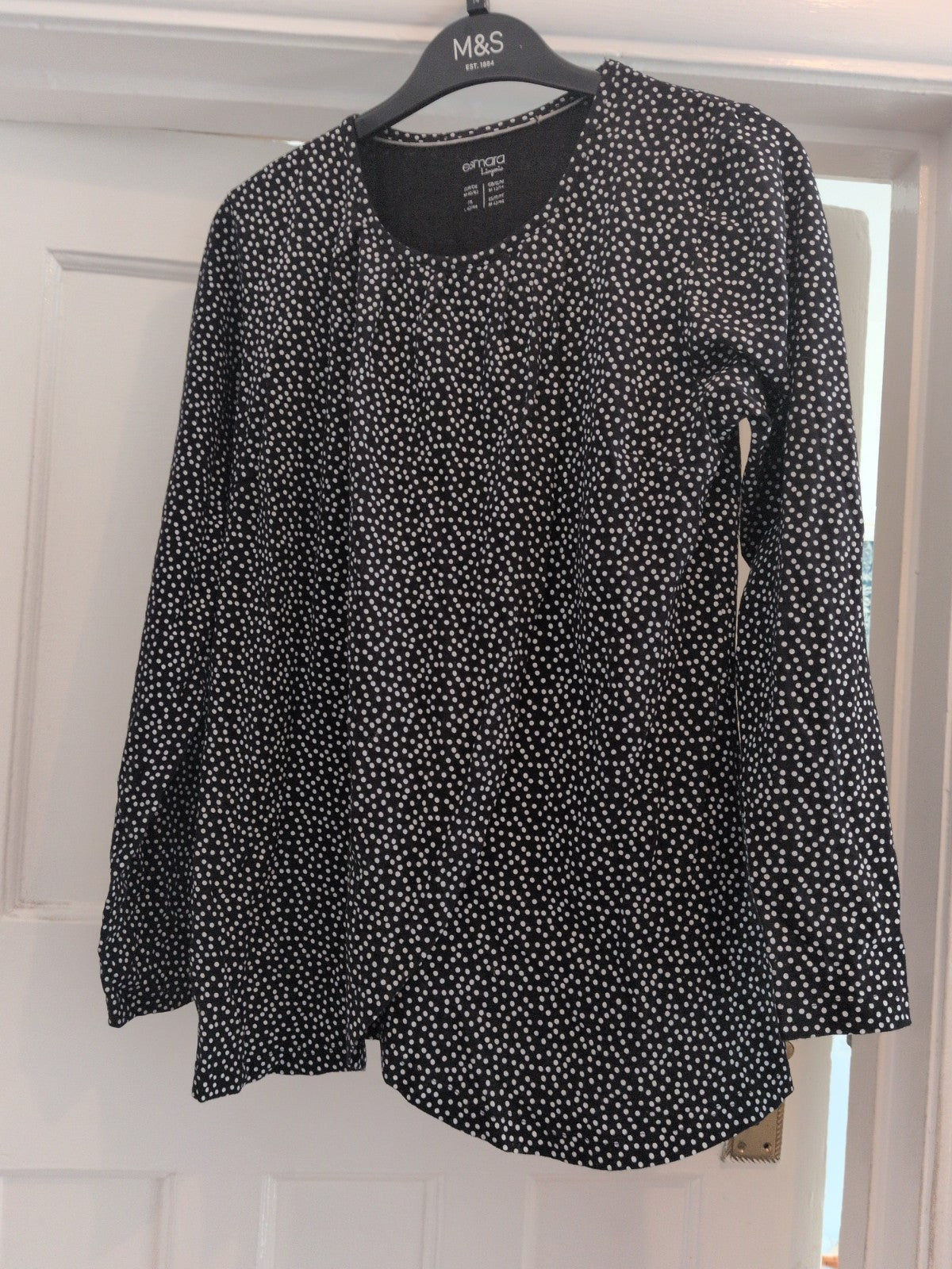 Esmara Lingerie 12-14 Long Sleeve Polkadot Pyjama Top