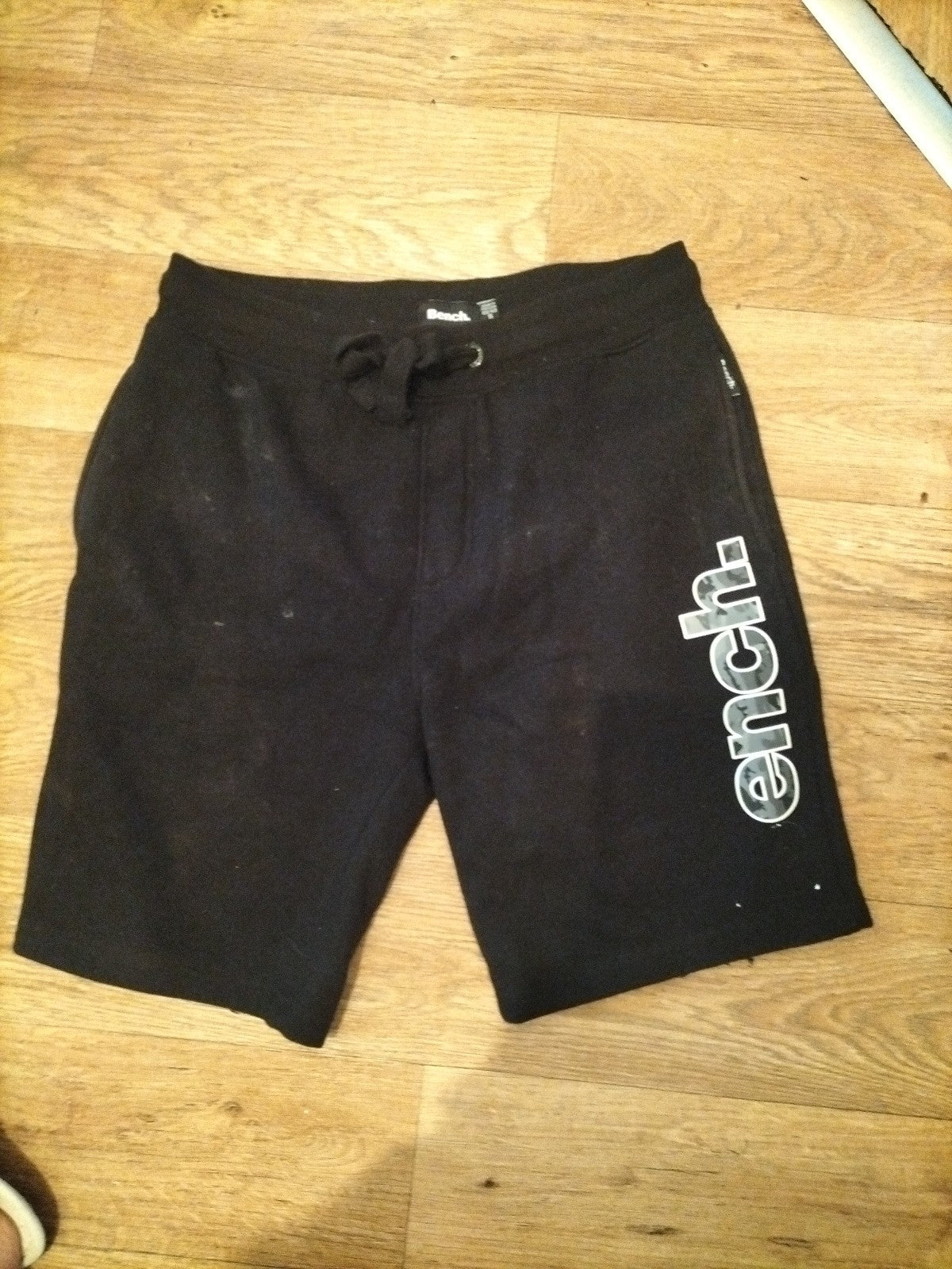 Mens Bench Size Small Black Elasticated Sweat Shorts
