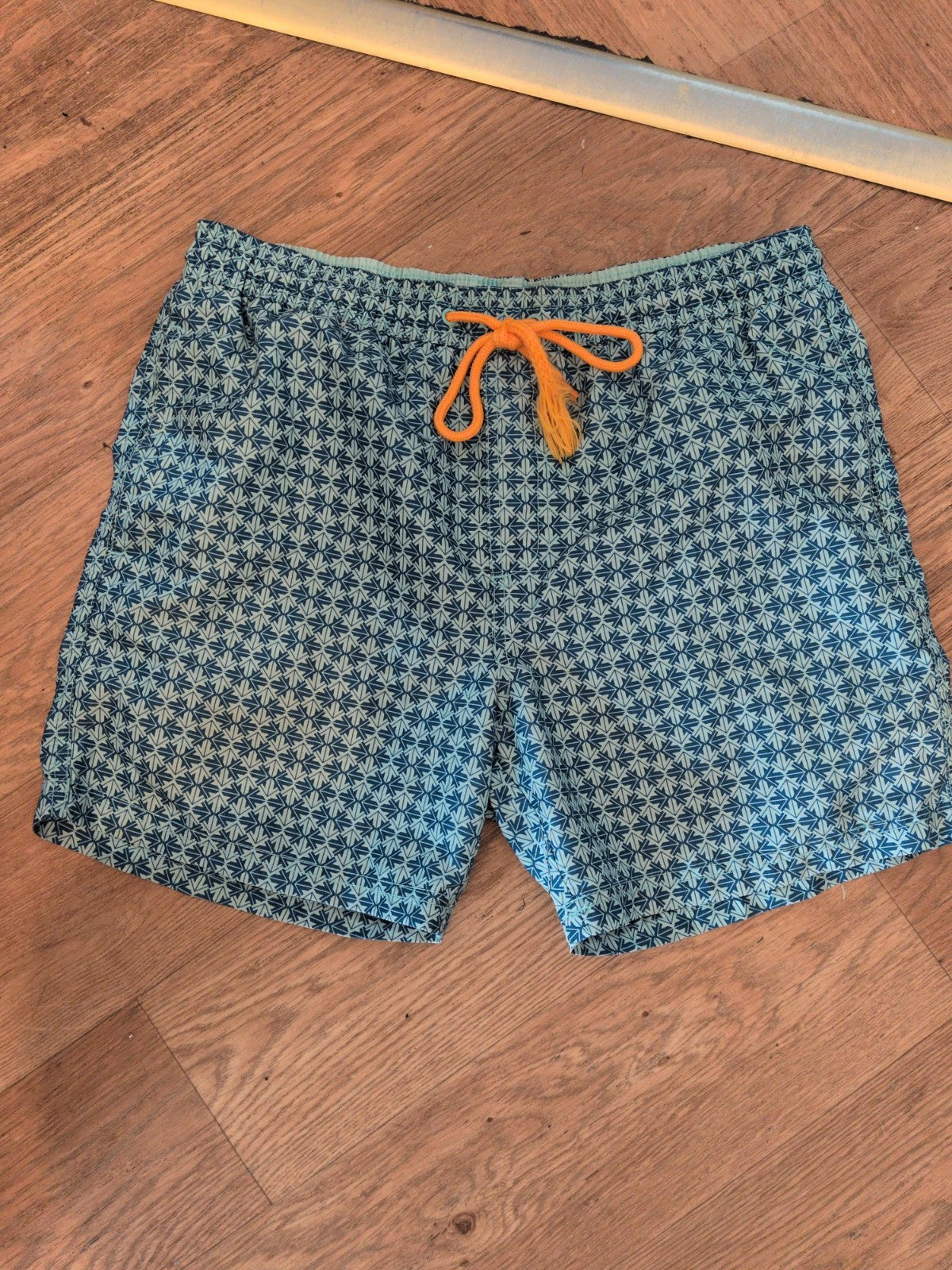 Matalan Small Turquoise And Navy Elasticated Swim Shorts