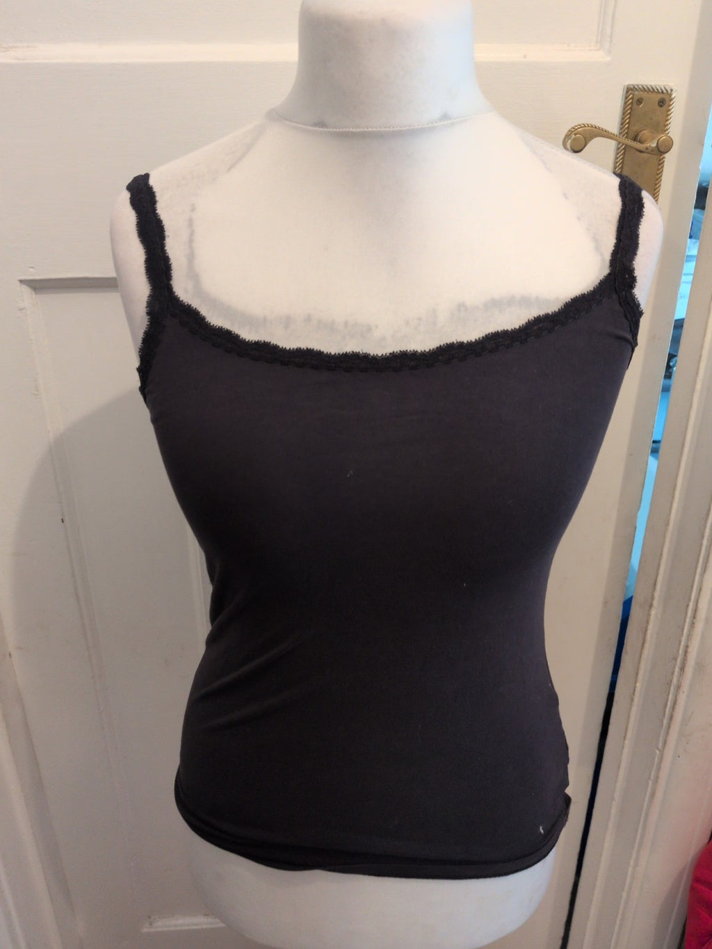 Ladies Marks And Spencer Size 10 Charcoal Pyjama Top Sleeveless