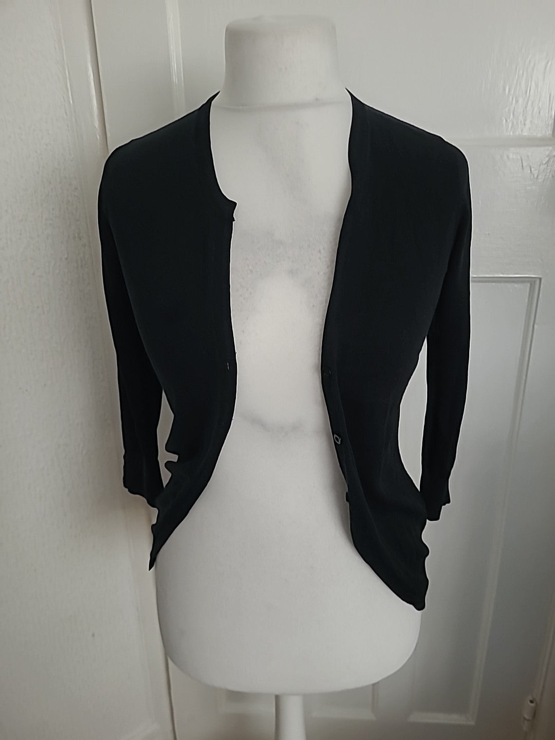 Ladies Monsoon Size 8 Black Buttoned Cardigan