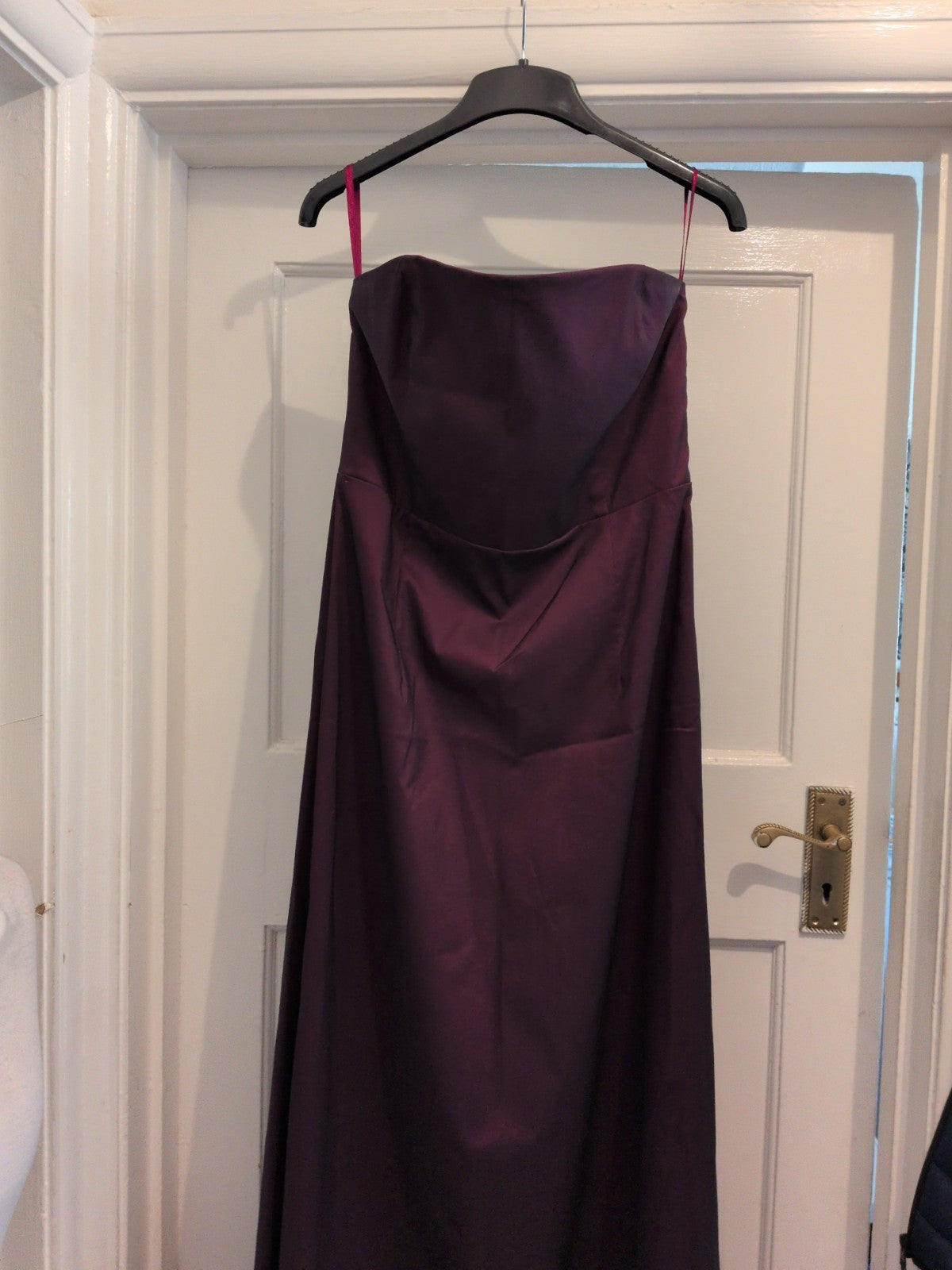Mexx 14 Deep Purple Sleeveless Strapless Dress With Corset Style Tie Back