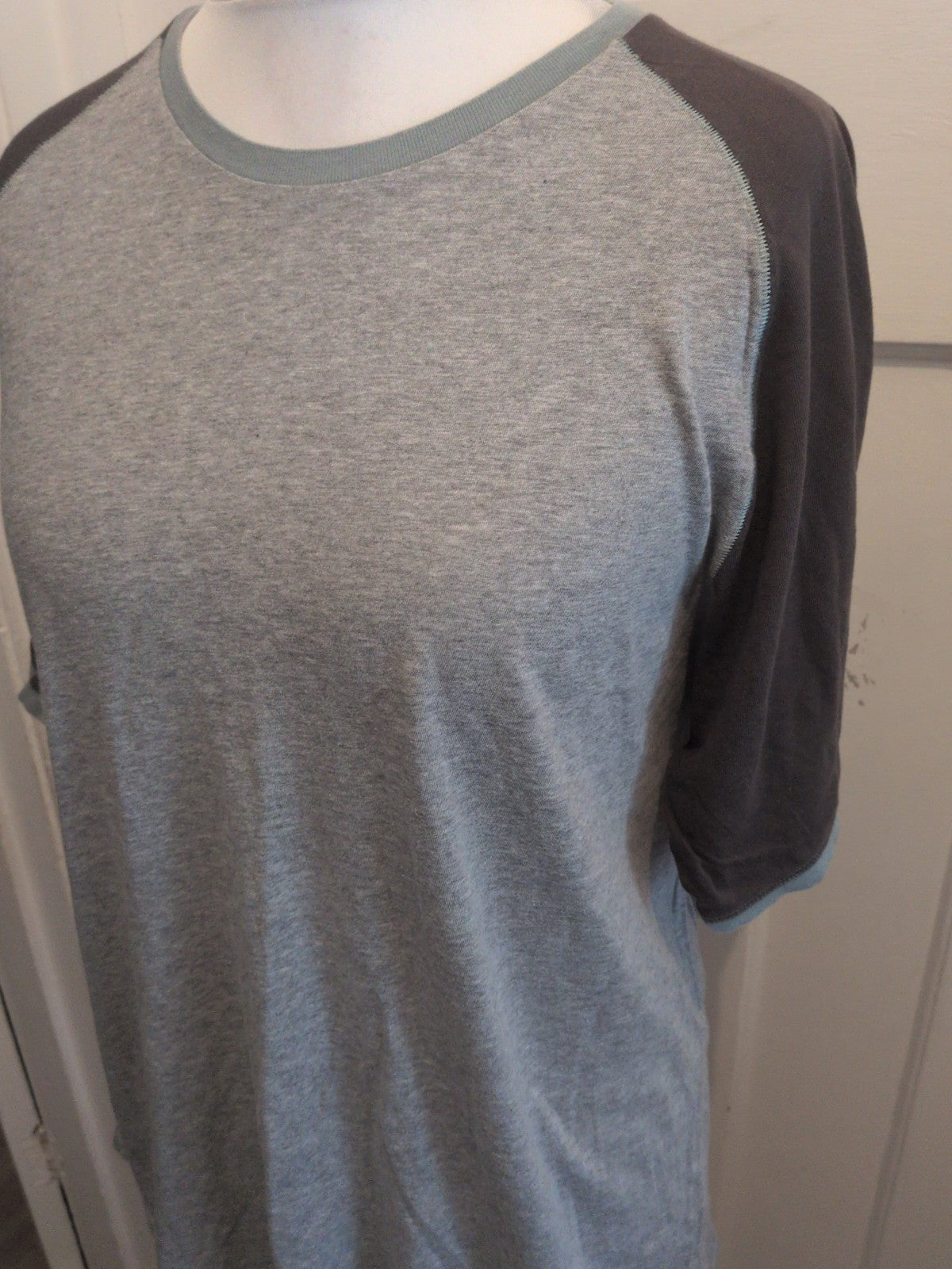 Marks And Spencer Large Grey And Charcoal Sleeve Pyjama Top