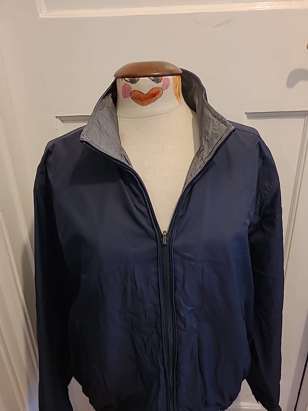 Mens Size Large Navy/Grey Reversible Zipped Jacket