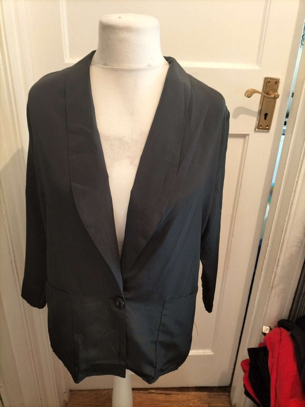 Ladies Etam Size 12 Black Lightweight Padded Blazer