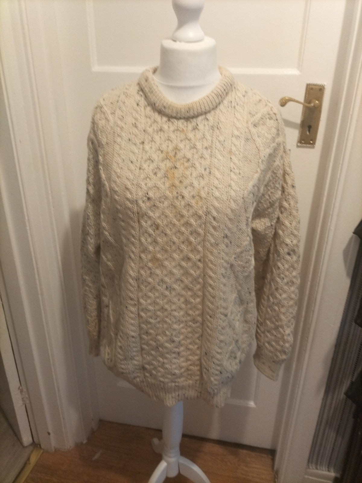 Mens Jumper Aran Crafts Wool Size XL