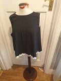 Ladies Shein Size 3XL Black With White Trim Sleeveless Blouse