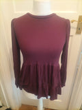 Ladies New Look Size 10 Purple Long Sleeved Flowy Blpuse
