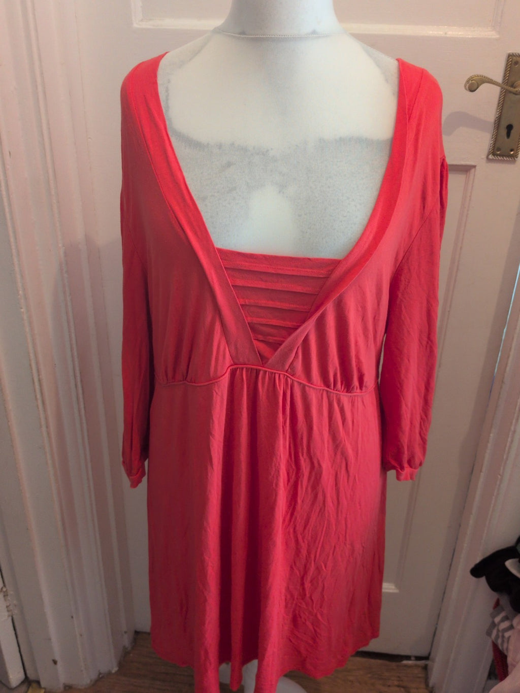Evans 20 Coral Half Sleeve Dress