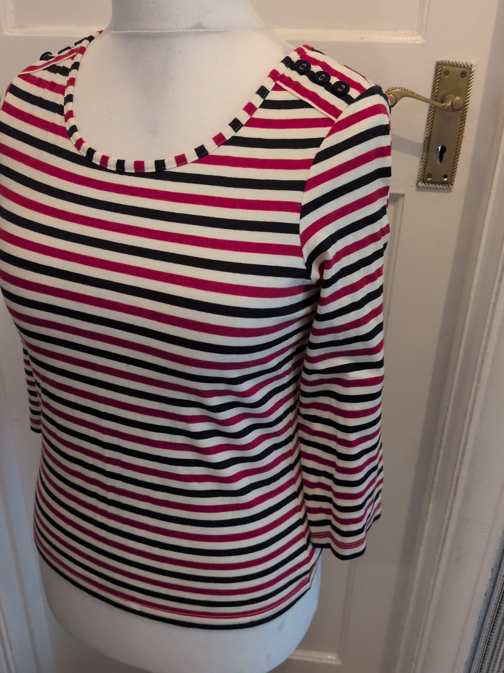 CC Small Red/Black/White Stripe Long Sleeve T-shirt