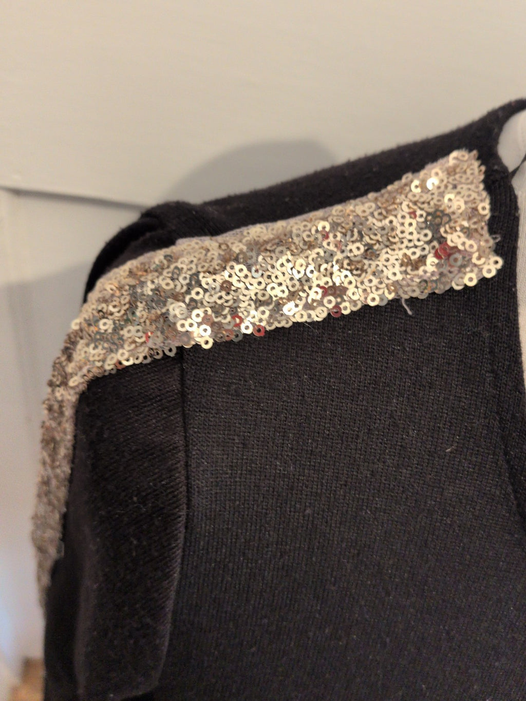 Primark 10 Black With Gold Sequins Long Sleeve Blouse