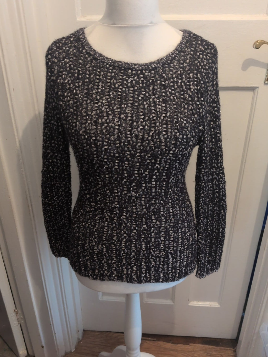 M&S Woman Medium Black And Silver Jumper
