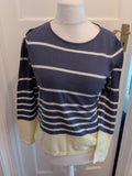 Marks And Spencer 8 Blue Stripe Long Sleeve Jumper