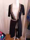 Avoca Anthology 2 Black And Grey Belted Dressing Gown