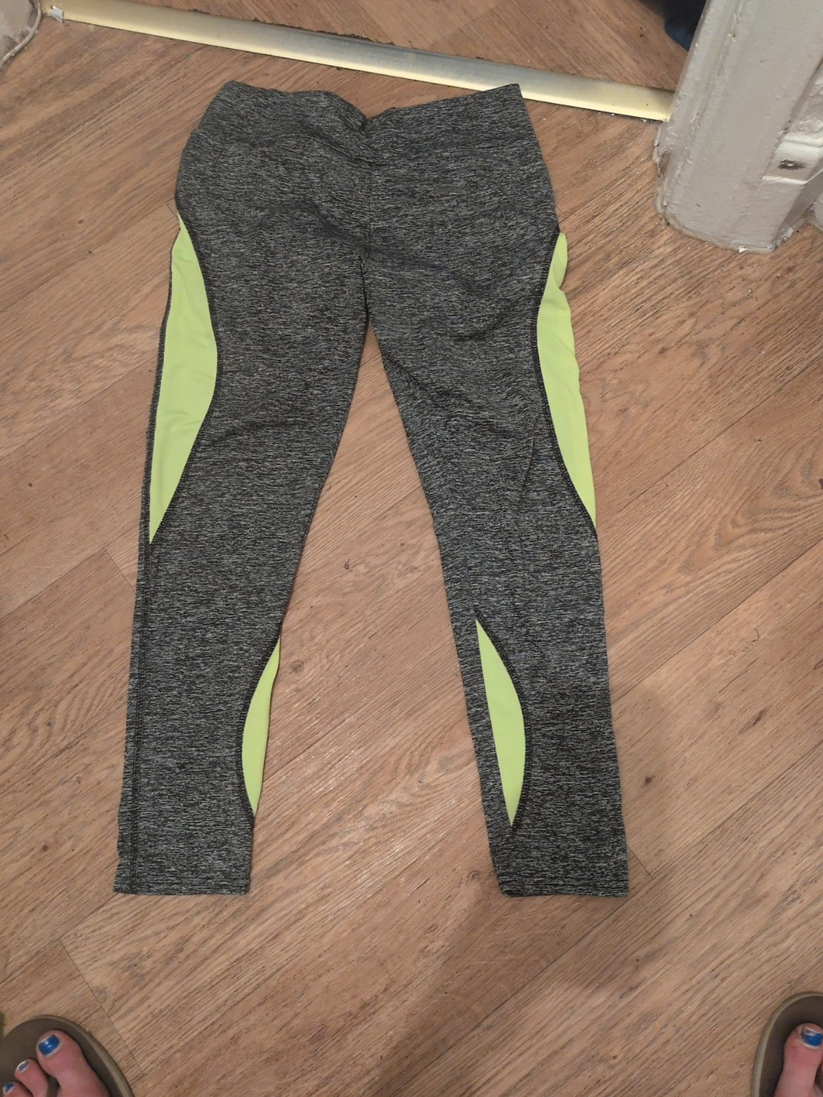 L/XL Grey Fleck And Neon Leggings