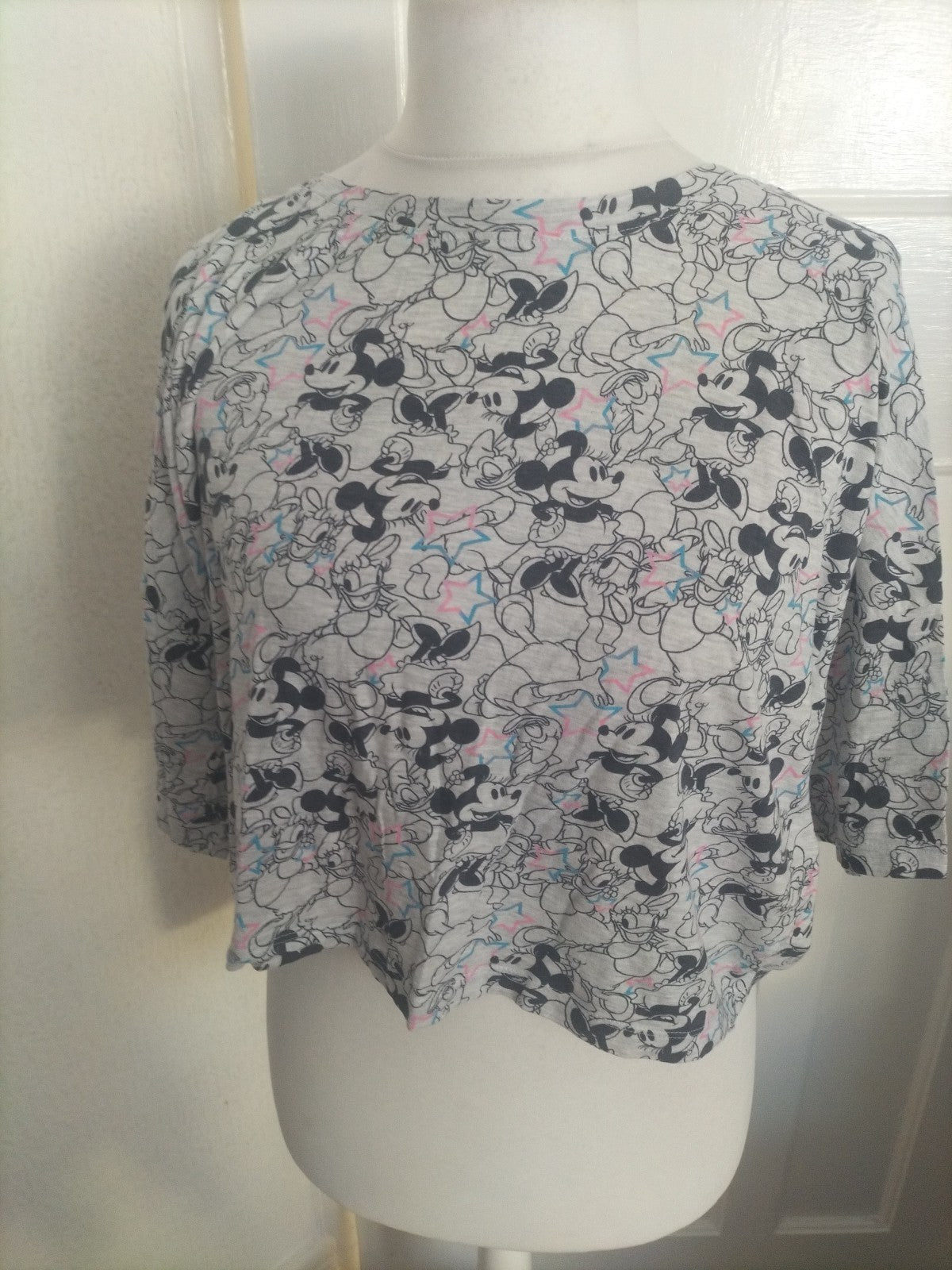 Ladies Disney Size 14-16 Grey Mickey Mouse Pyjama Top