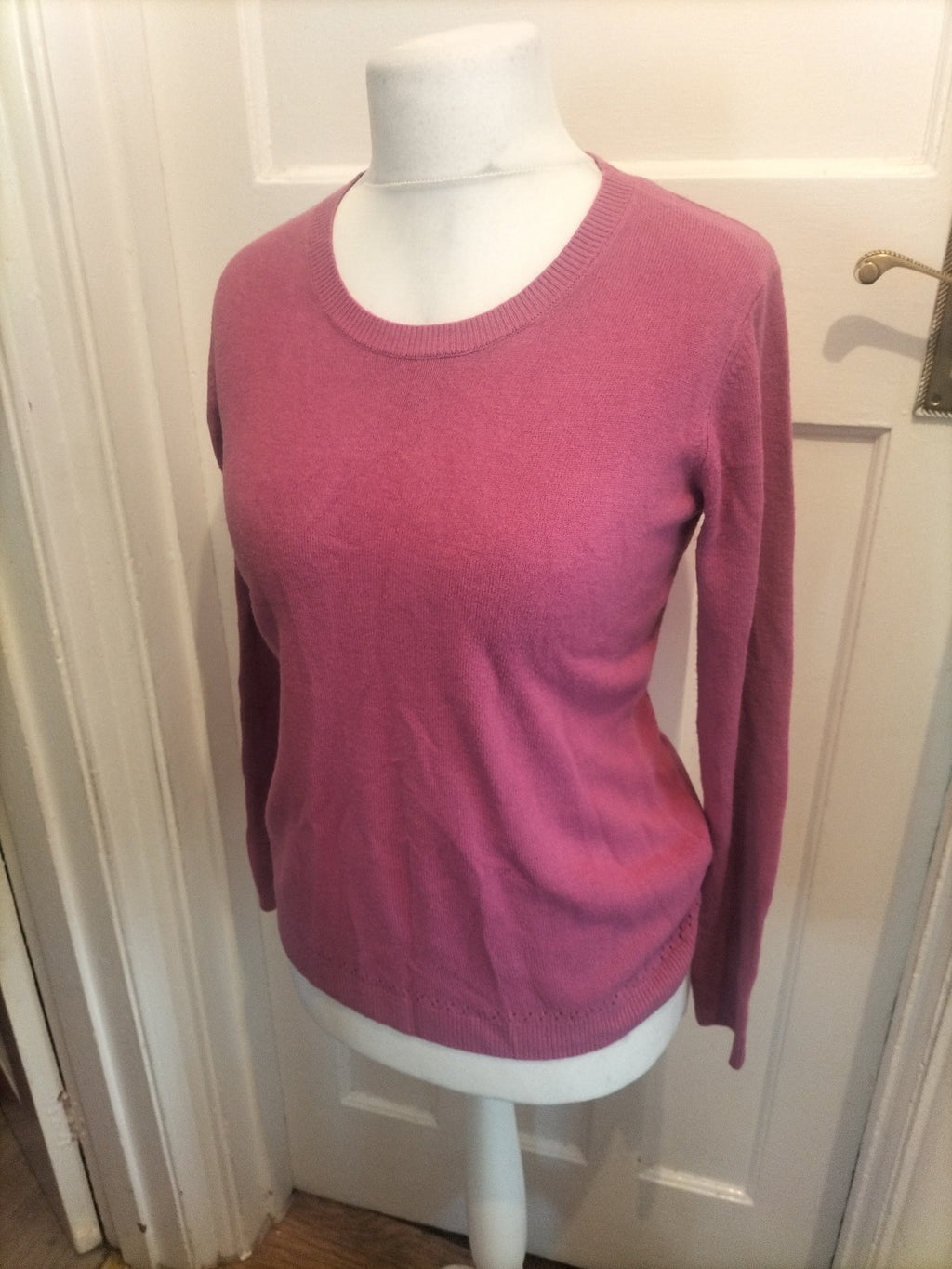 Ladies Papaya Classic Size M Pink Long Sleeve Lightweight Jumper