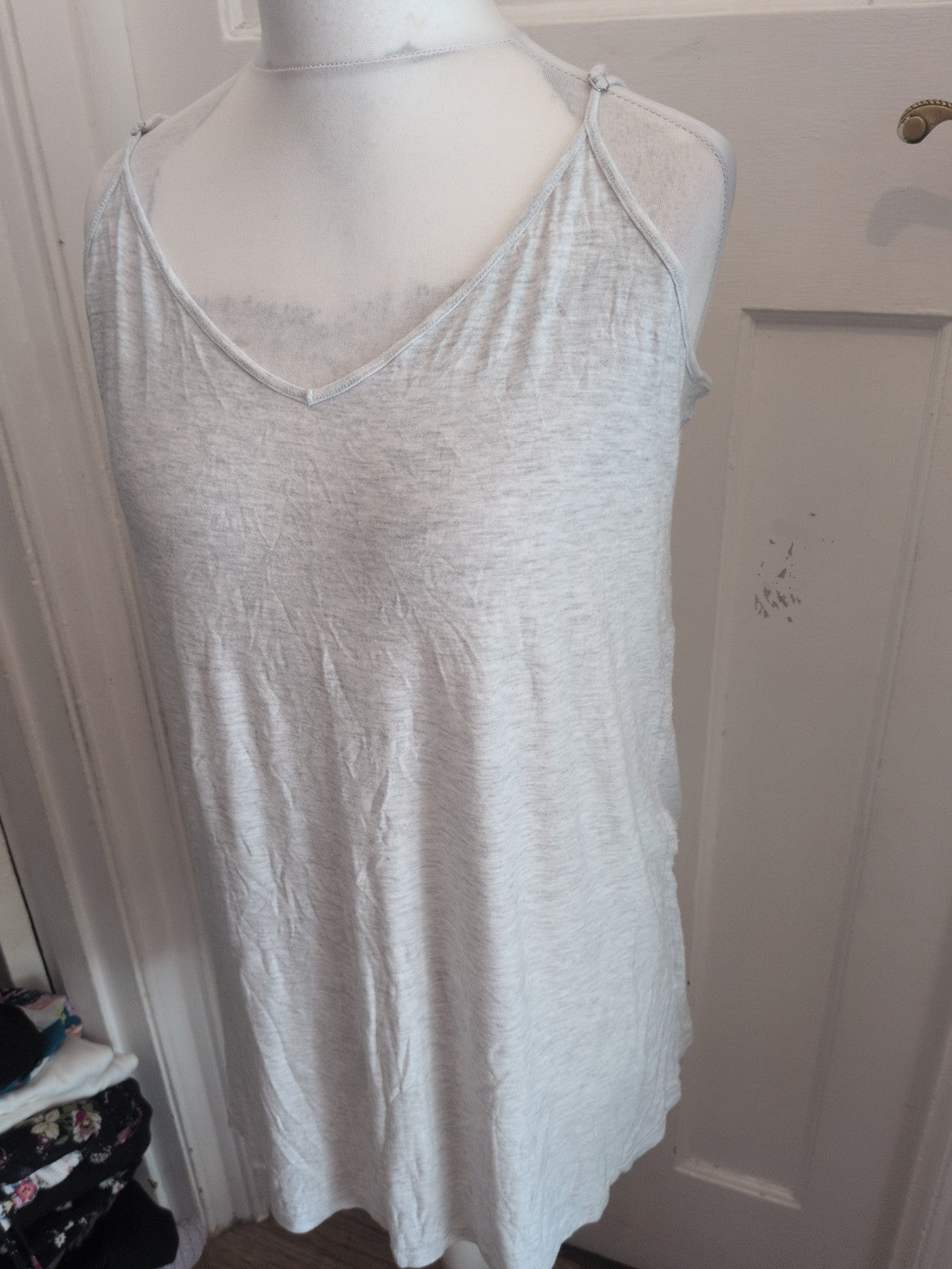 16 Grey Longline Stretch Cami