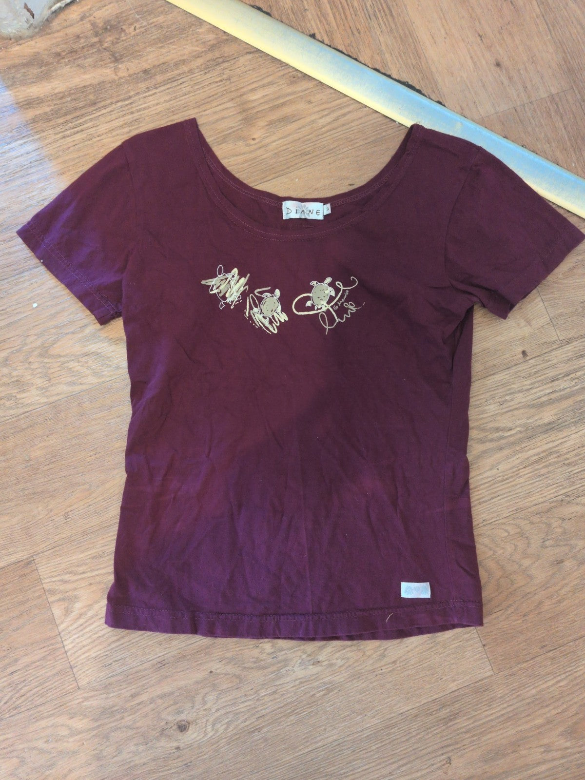 Ladies Diane Size 3 Purple Print Short Sleeve T-shirt