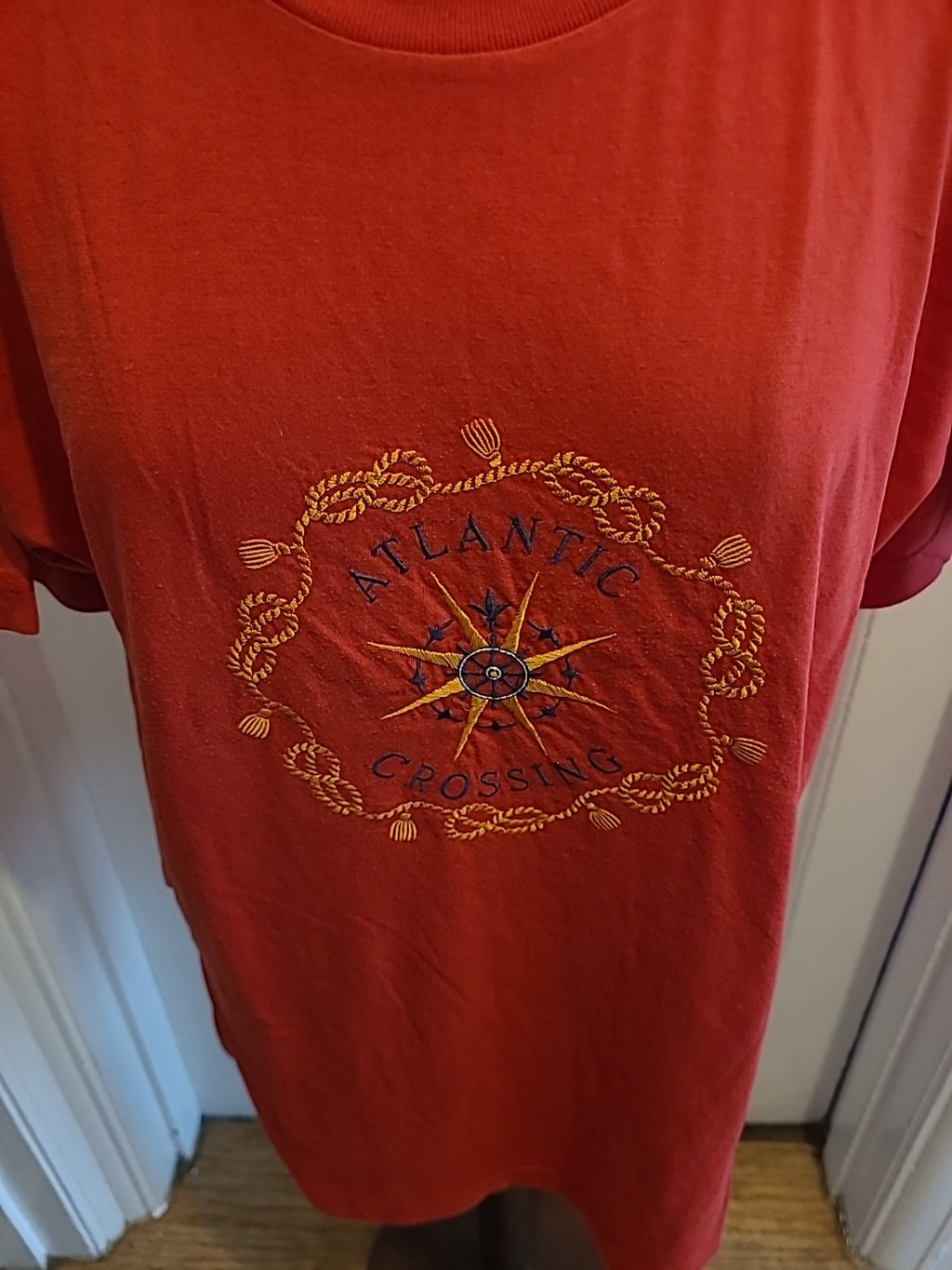 Mens Atlantic Crossing Size XL Red Padded Short Sleeved Tshirt