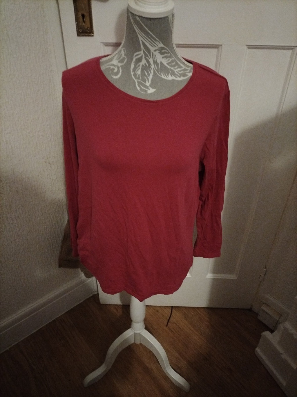 Ladies Primark XL Crew Neck Pink Long Sleeve Top