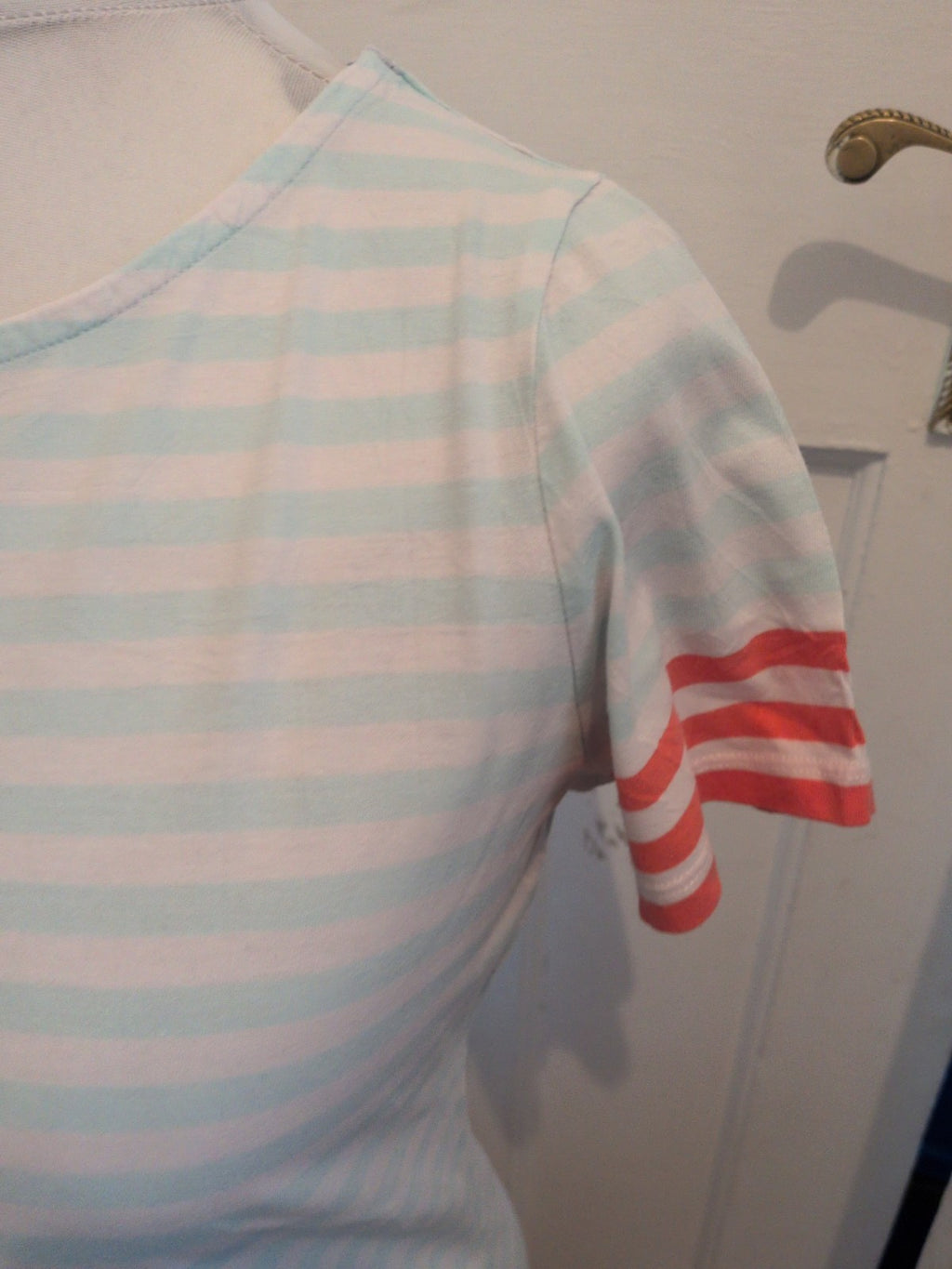Boden 12 Pale Turquoise Stripe T-shirt Short Sleeve