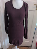 H&M Basics Medium Dark Purple Long Sleeve Dress